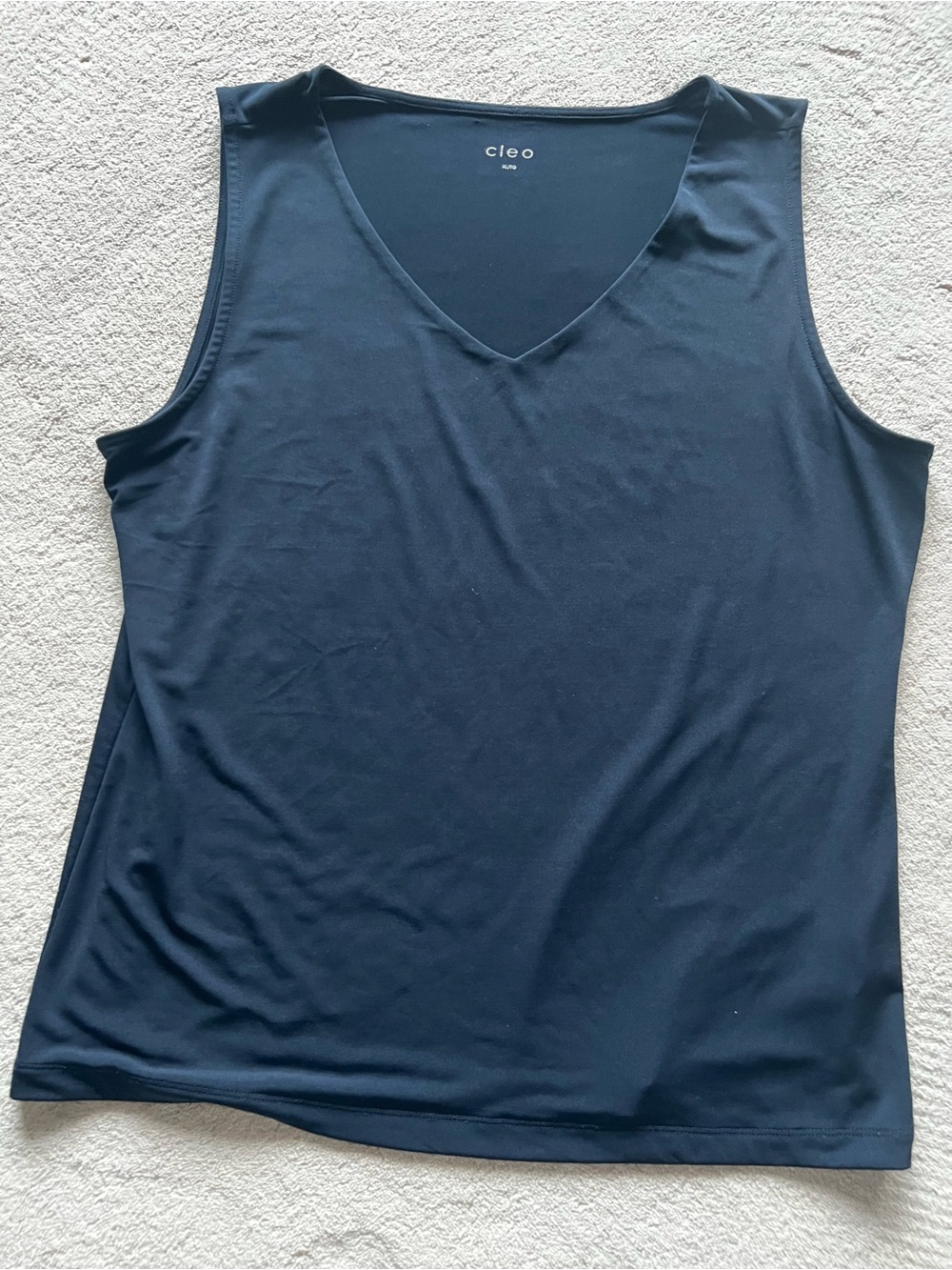 Cleo Navy Blue Office Summer V-Neck Sleeveless Fully Lined Tank-XL - Picture 3 of 11